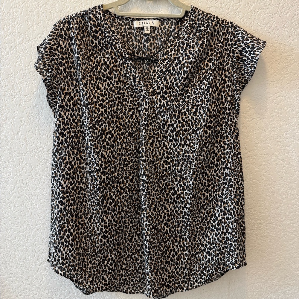 CHAUS animal print top
